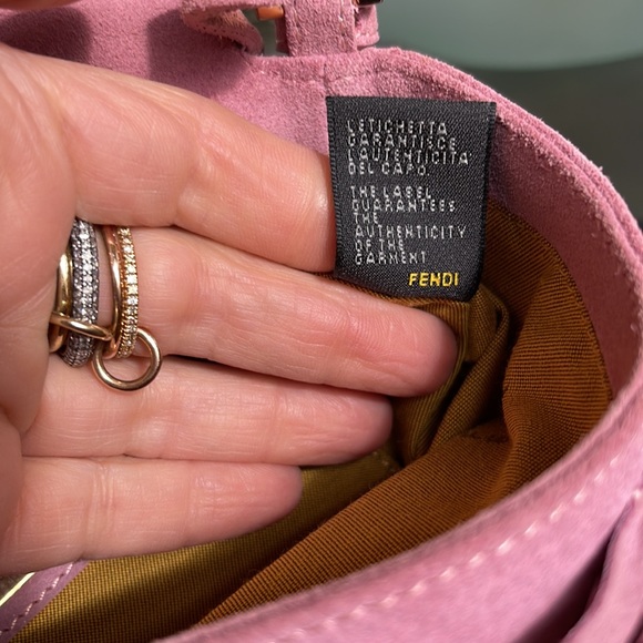 Fendi Pink Suede Fringe Baguette - Picture 6 of 10